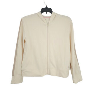 Xersion Kids Zip Up Sweatshirt Jacket Hoodie Size 14 Large Cream